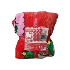 HELLO KITTY & FRIENDS PLUSH BLANKET FULL/QUEEN SANRIO CHRISTMAS THROW 90 X 90